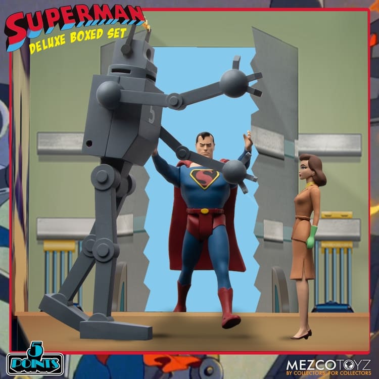 Mezco 5 Points Superman Mechanical Monsters 1941 Action Figure Deluxe Box Set