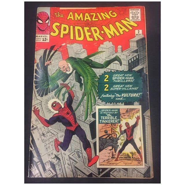 Just came through the shop!  Amazing Spider-Man #2 G/VG 3.0 copy complete & unrestored. 2 inch spine split top. No loose pages. Can be pressed. 1st Vulture. Please DM for back cover pic and pricing #forsale #amazingspiderman #spiderman #igcomicfamily #igcomics #vulture